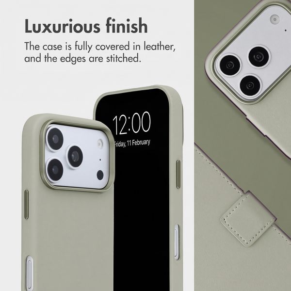 Accezz 2-in-1 Leather Bookcase with MagSafe Apple iPhone 18 Pro Max / 17 Pro Max - Light Grey
