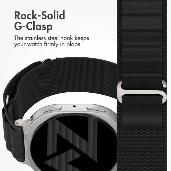 Accezz Nylon Alpine Band Samsung Galaxy Watch 9 (40/44mm) / Watch 8 (40/44mm) / Classic (46mm) - Black