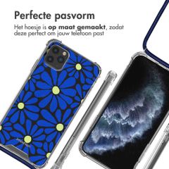 imoshion Design hoesje met koord Apple iPhone 11 Pro - Cobalt Blue Flowers Connect