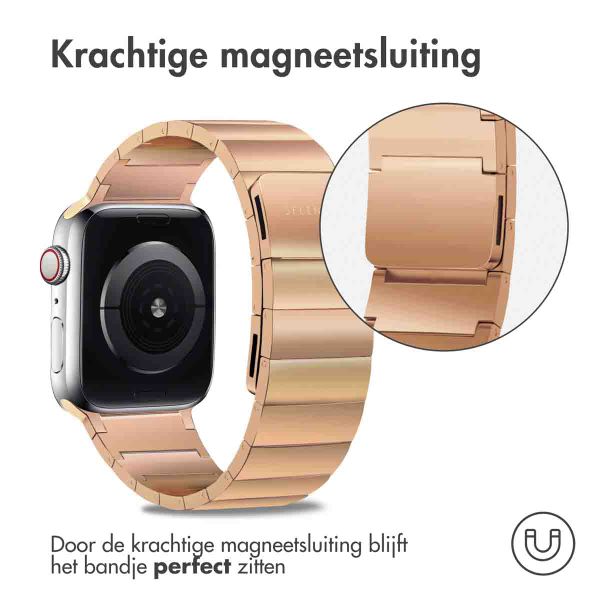 Selencia Stalen magnetisch bandje Apple Watch Series 1-9 / SE - 38/40/41 mm / Series 10 - 42 mm - Rosé Goud