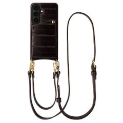 Selencia Nova Real Leather Back Cover with Card Holder Samsung Galaxy S26 - Dark Chocolate