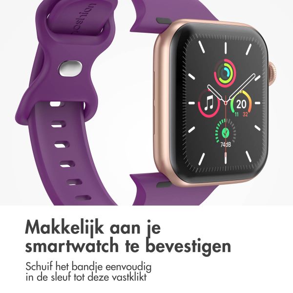 imoshion Siliconen⁺ bandje Apple Watch Series 1 t/m 11 / SE / Ultra (44/45/46/49 mm) - Maat M/L - Purple