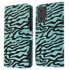 imoshion Design Bookcase Motorola Moto G24 Power - Black Blue Stripes