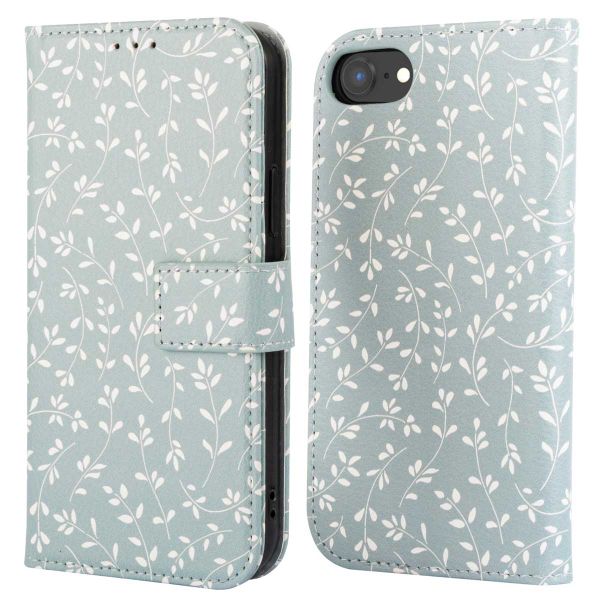 imoshion Design Bookcase iPhone SE (2022 / 2020) / 8 / 7 / 6(s) - Smoke Green Flowers