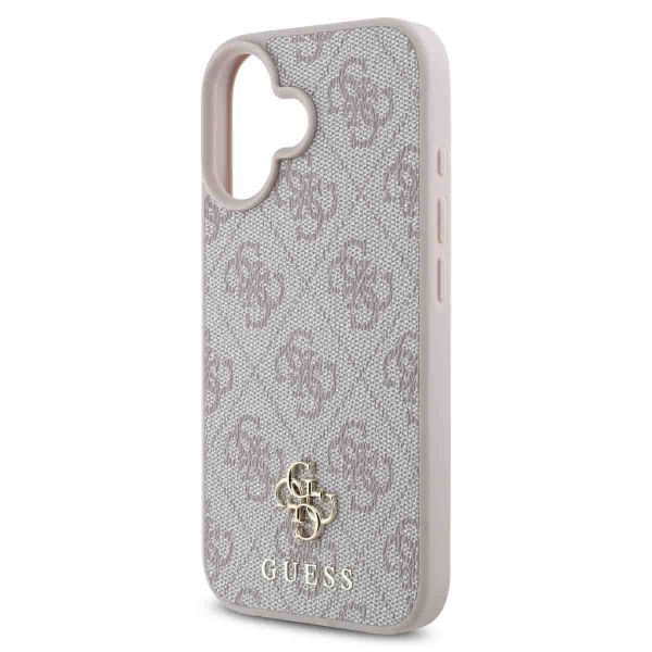 Guess 4G Metal Logo Backcover MagSafe iPhone 16 - Roze