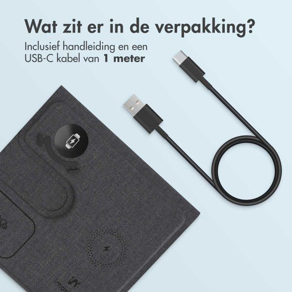 imoshion 3-in-1 Opvouwbare draadloze oplader Samsung - Galaxy smartphone / Galaxy Buds / Galaxy Watch - Grijs