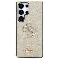 Guess 4G Metal Logo Glitter Backcover Samsung Galaxy S25 Ultra - Goud