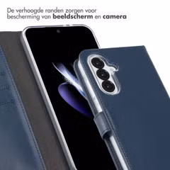 Selencia Echt Leren Bookcase Samsung Galaxy A36 / A56 - Blauw