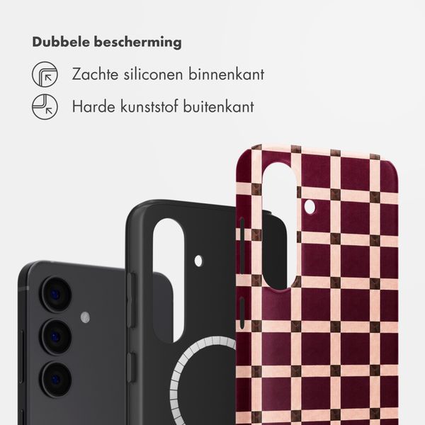 Selencia Vivid Backcover met MagSafe Samsung Galaxy S24 - Check This Burgundy