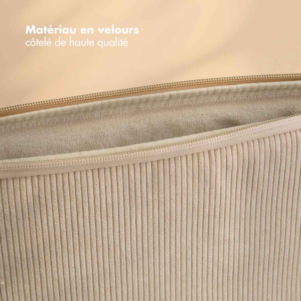 Selencia Corduroy Laptop hoes 13-14 inch - Laptopsleeve - Beige