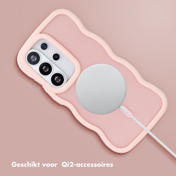Selencia Wavy Backcover met MagSafe Samsung Galaxy S26 Ultra - Soft Pink