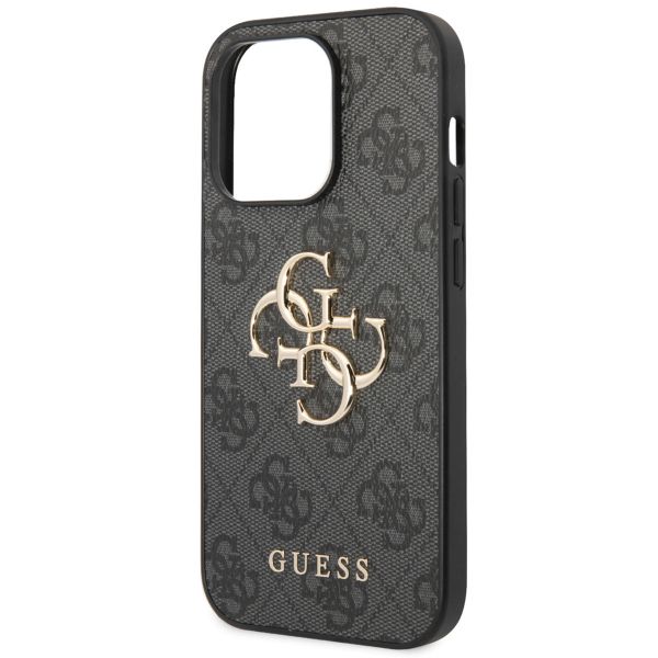 Guess 4G Metal Logo Backcover iPhone 14 Pro - Grijs