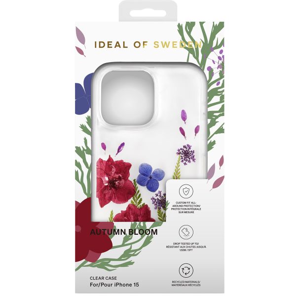 iDeal of Sweden Clear Case iPhone 15 - Autumn Bloom