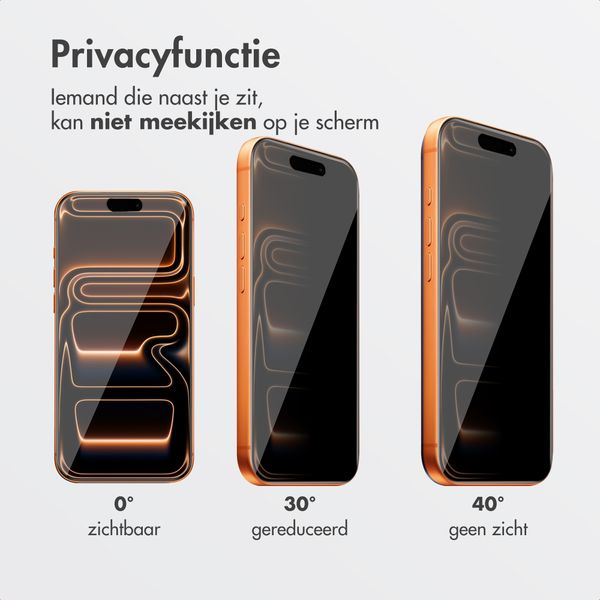 Accezz Gehard Glas Privacy Screenprotector + Applicator Apple iPhone 17 Pro Max