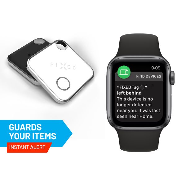 Fixed Tag - Bluetooth Tracker voor iOS - 2 pack - Zwart / Wit