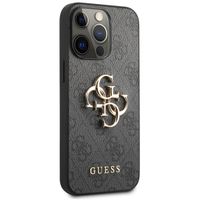 Guess 4G Metal Logo Backcover Apple iPhone 13 Pro - Grijs