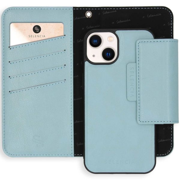 Selencia 2-in-1 Uitneembare Vegan Lederen Bookcase iPhone 13 - Blauw