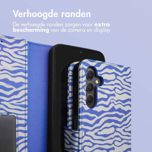 imoshion Design Bookcase Samsung Galaxy A34 (5G) - White Blue Stripes