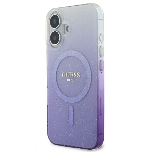 Guess MagSafe IML Glitter Gradient Case Apple iPhone 16 - Purple