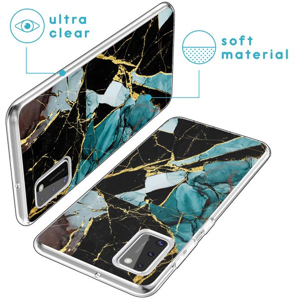 imoshion Design hoesje Samsung Galaxy A41 - Marmer - Gebroken Blauw