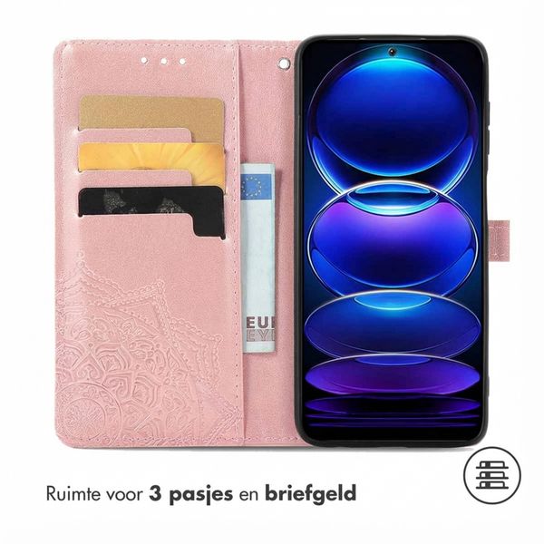 imoshion Mandala Bookcase Xiaomi Redmi Note 12 Pro Plus - Rosé Goud