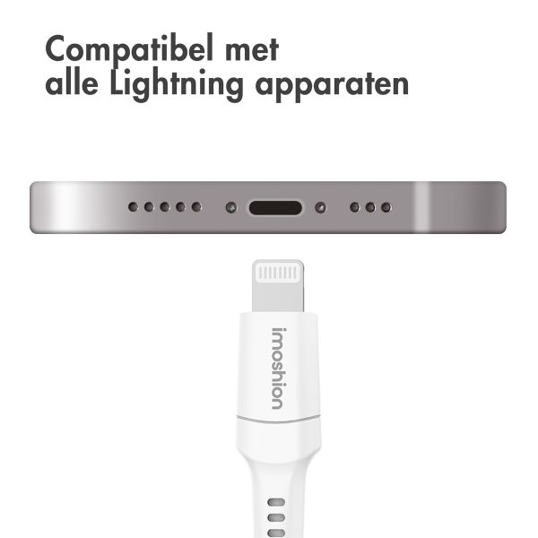 imoshion Lightning naar USB-C kabel - Non-MFi - Gevlochten textiel - 1,5 meter - Wit