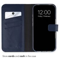 Selencia Genuine Leather Book Case Apple iPhone 18 Pro / 17 Pro - Blue