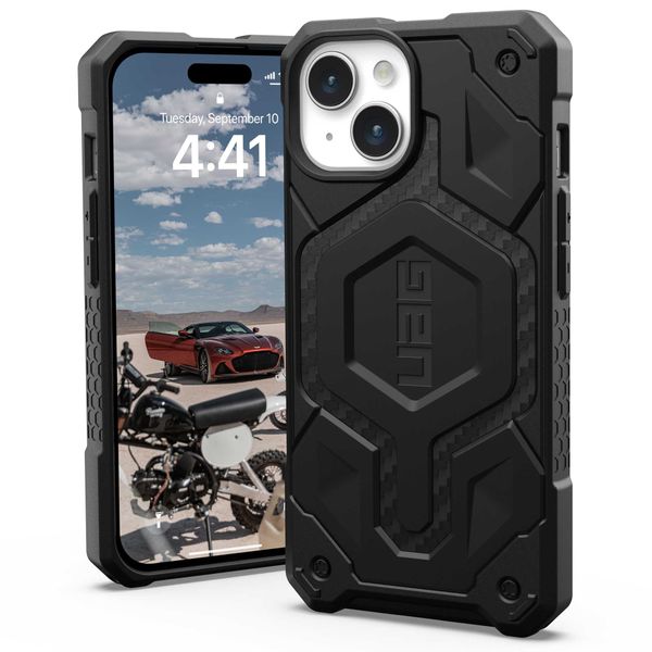 UAG Monarch Pro Backcover iPhone 15 - Carbon Fiber