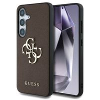 Guess 4G Metal Logo Saffiano Backcover Samsung Galaxy S25 Plus - Bruin