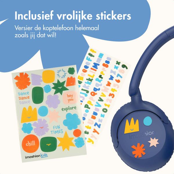 imoshion Kinderkoptelefoon met Draad - AUX kabel - Decibelbegrenzer - Denim Blue