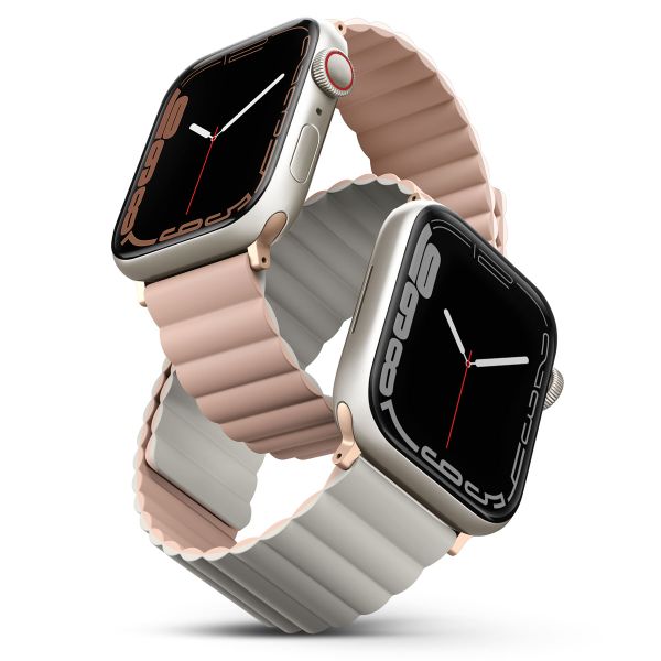 Uniq Revix dubbelzijdig bandje Apple Watch Series 1 t/m 10 / SE / Ultra (2) (44/45/46/49 mm) - Pink/Beige