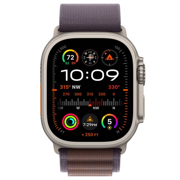 Apple Alpine Loop Band Apple Watch Series 1 t/m 10 / SE / Ultra (2) (44/45/46/49 mm) - Maat L - Indigo