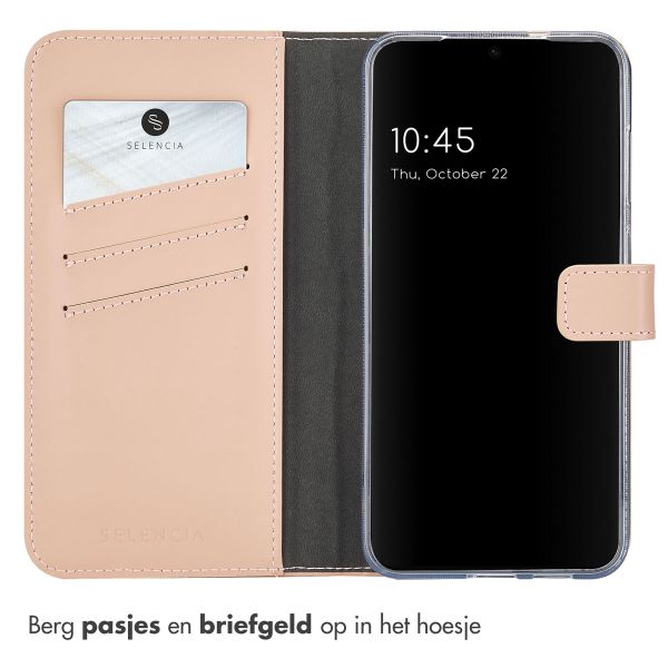 Selencia Echt Lederen Bookcase Samsung Galaxy S25 Plus - Dusty Pink