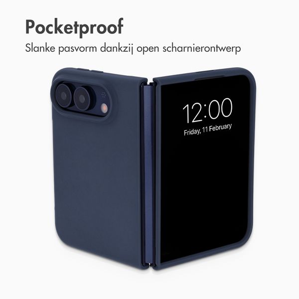 Accezz Liquid Silicone Backcover met MagSafe Apple iPhone Duo - Donkerblauw