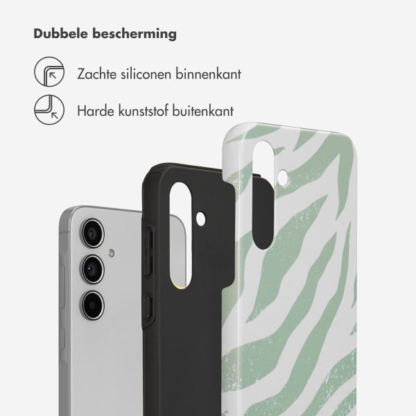 Selencia Vivid Tough Backcover Samsung Galaxy A55 - Colorful Zebra Sage Green