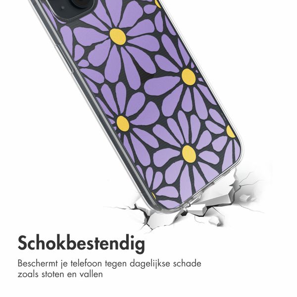 imoshion  Design hoesje iPhone 14 - Tropical Violet Flowers Connect