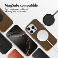 Accezz Leather Back Cover with MagSafe Apple iPhone 16 Pro - Coffee Brown