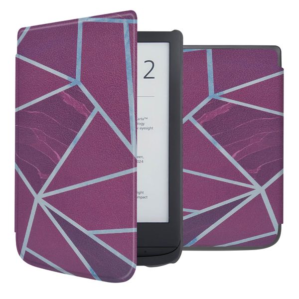 imoshion Design Slim Hard Case Sleepcover Pocketbook Touch Lux 5 / HD 3 / Basic Lux 4 / Vivlio Lux 5 - Bordeaux Graphic