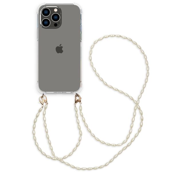 imoshion Backcover met koord + armband - Parels Apple iPhone 14 Pro Max - Transparant