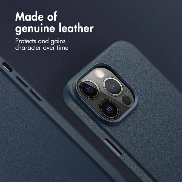 Accezz Leather Back Cover with MagSafe Apple iPhone 14 Pro Max - Nightfall Blue