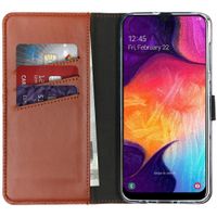 Selencia Echt Lederen Bookcase Samsung Galaxy A50 / A30s - Lichtbruin