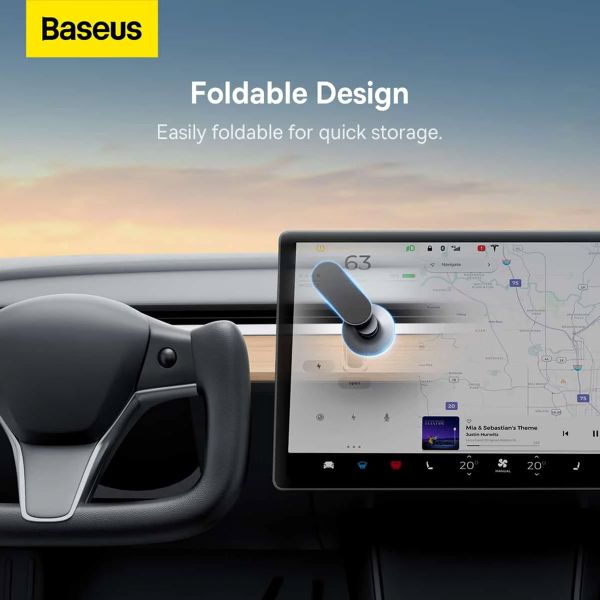 Baseus T-Space Series Magnetische Telefoonhouder auto - Dashboard en middenconsole - MagSafe - Frost Silver