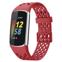 imoshion Siliconen sport bandje met gaatjes Fitbit Charge 5 / Charge 6 - Rood