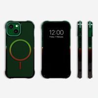 Selencia Gradient Backcover met MagSafe Apple iPhone 13 - Groen / Bruin