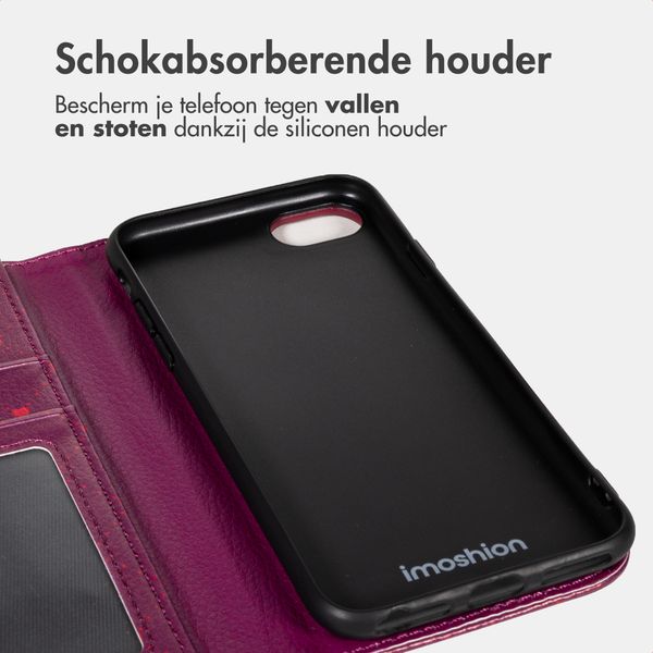 imoshion Design Bookcase Apple iPhone SE (2022 / 2020) / 8 / 7 / 6(s) - Crush Check Coral Dust