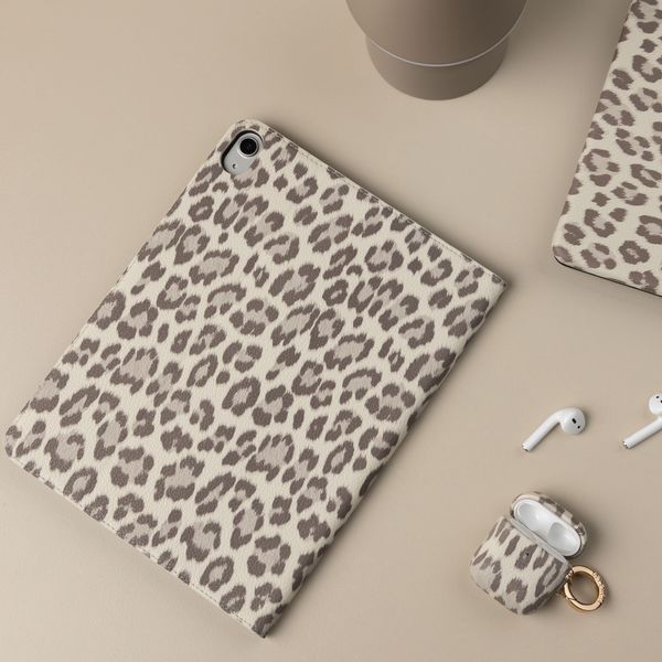 Selencia Sabi Bookcase met panterprint Samsung Galaxy Tab S11 - Soft Ivory