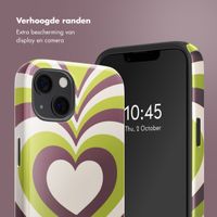 Selencia Vivid Backcover met MagSafe Apple iPhone 13 - Double Hearts Plum Fern