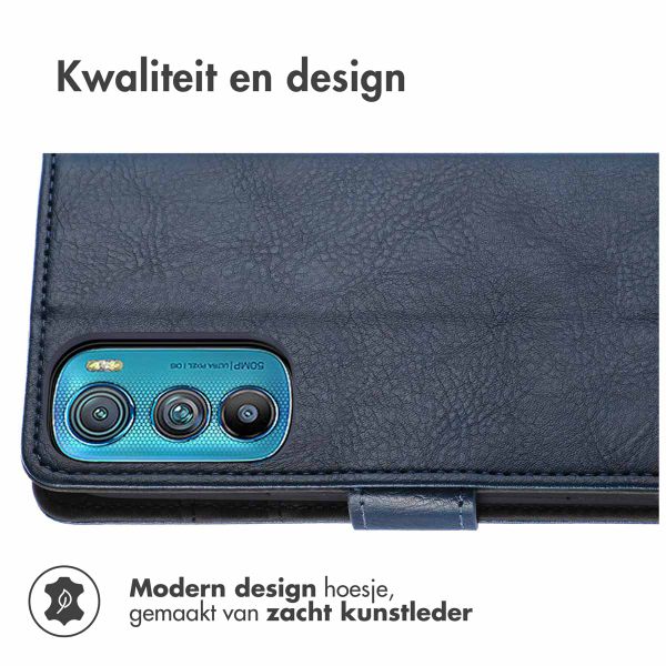 imoshion Luxe Bookcase Motorola Edge 30 - Donkerblauw