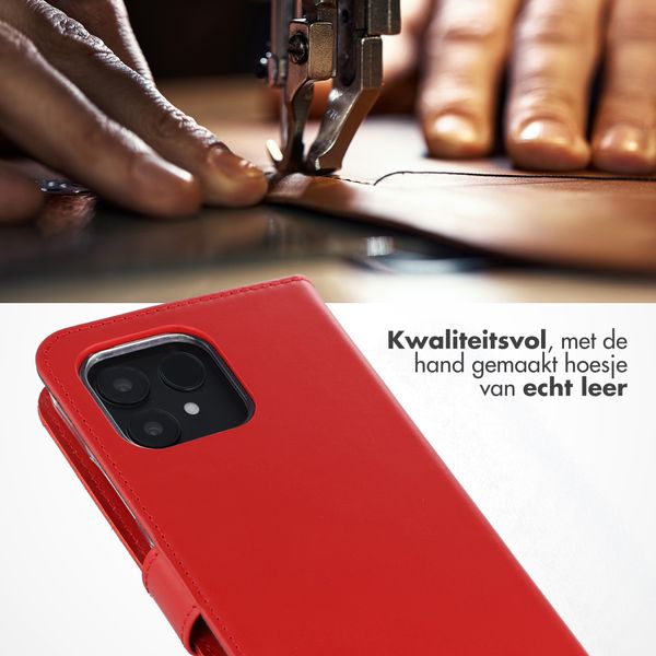 Selencia Echt Leren Bookcase Fairphone 6 - Rood