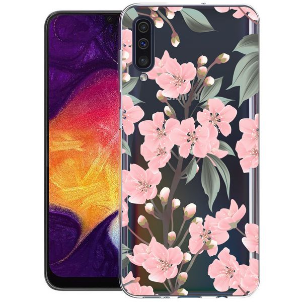 imoshion Design hoesje Samsung Galaxy A50 / A30s - Bloem - Roze / Groen